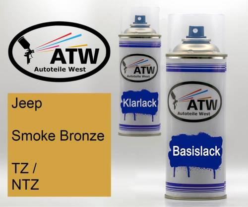Jeep, Smoke Bronze, TZ / NTZ: 400ml Sprühdose + 400ml Klarlack - Set, von ATW Autoteile West.
